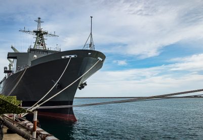 Military,Navy,Ship,In,The,Port.,Gray,Modern,Warship,With